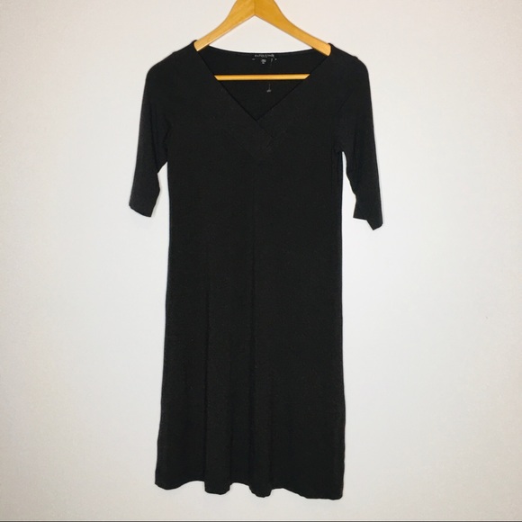 Eileen Fisher Womens Dress Brown V-Neck Stretch - Picture 7 of 7